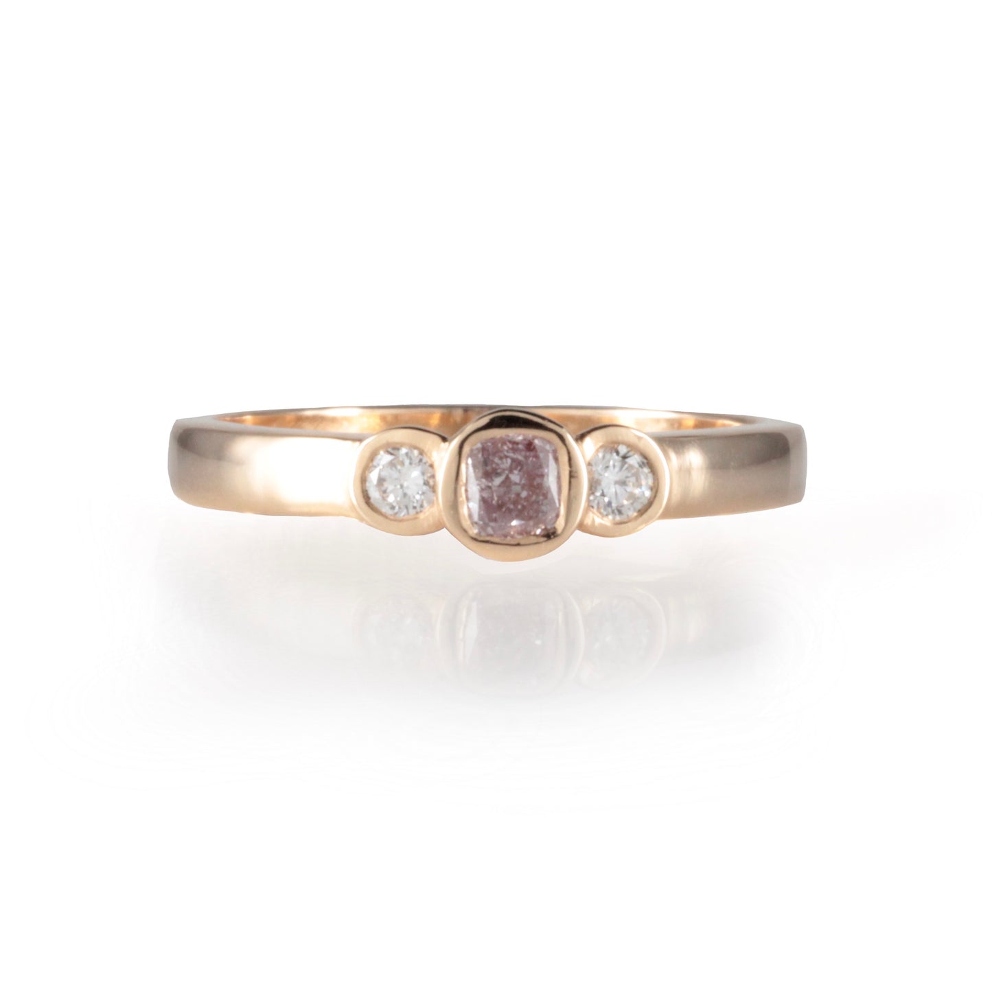 Natural Fancy Light Pink GIA Diamond Engagement ring 18ct Rose Gold