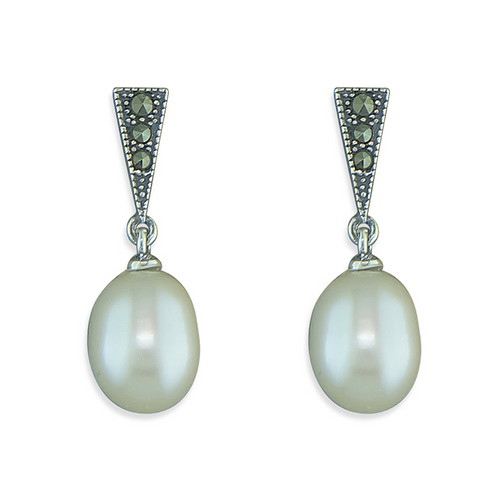 Art Deco Style Pearl Drop Earrings