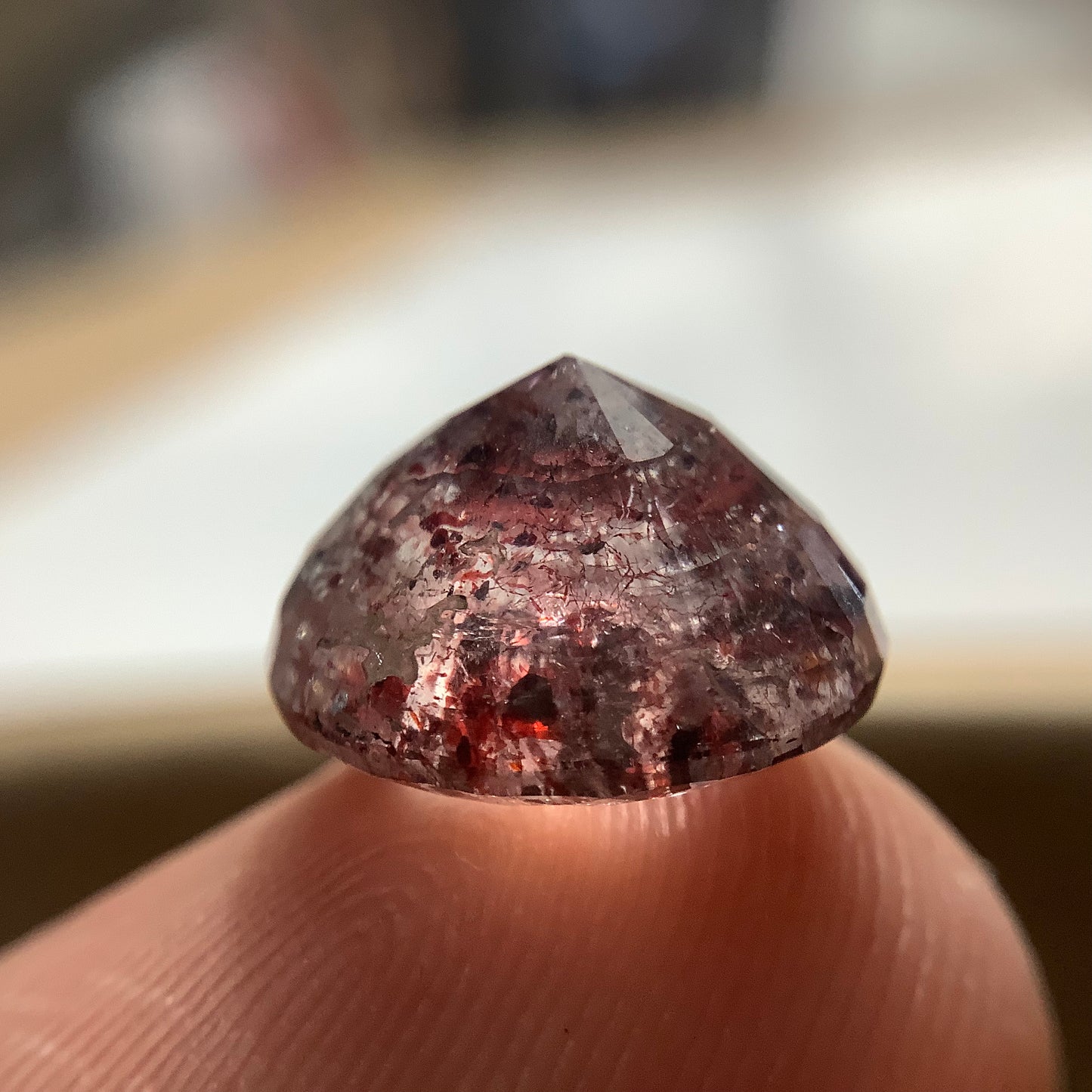 Round Faceted ‘Strawberry’ Quartz Loose Stone 12.2mm // 7.20ct