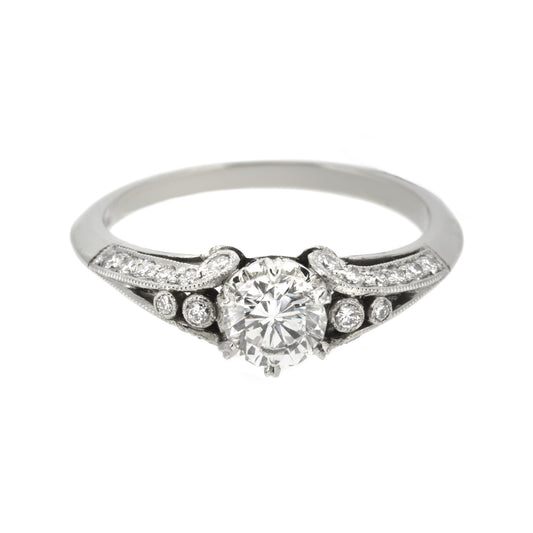 0.50ct Diamond G VS2 GIA Art Deco Design Platinum Ring